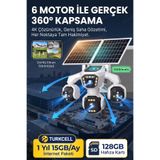 Kadraj 4 Kameralı - Güneş Enerjili + 16000 Mah. + E- Sim Destekli + 20MP Güvenlik Kamerası Yapay Zeka TC15