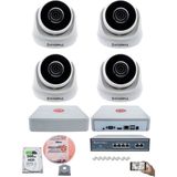 Kadraj 4 Kameralı Ip Dome Güvenlik Kamerası Seti | 4mp Ultra Hd, 30M Gece Görüş, Ses Alma, Uzaktan Izleme