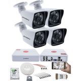 Kadraj 4 Kameralı Set 5mp Sony Seculensli 1080P Full Hd Ahd Güvenlik Kamerası Seti - Gece Görüş, 6 Atom Led, Su Geçirmez, Kolay Montaj