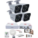Kadraj 4 Kameralı Set 5mp Sony Seculensli 1080P Full Hd Ahd Güvenlik Kamerası Seti - Gece Görüşlü, 8 Ultra Warm Led, Colorvu Teknolojisi, Plastik Kasa