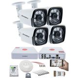 Kadraj 4 Kameralı Set Kadraj 5mp Sony Seculensli 1080P Full Hd Ahd 6 Atom LED Güvenlik Kamerası Seti - Metal Aluminyum Kasa, Su Geçirmez