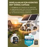 Kadraj 4 Kameralı - Solar Panelli Turk Telekom Yıllık Hat Her Ay 100GB Yapay Zeka TT100 - Beyaz