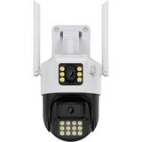Kadraj 4mp Hd Wıfı Ip Kamera Açık Ptz Çift Lensli Aı Ile Akıllı Izleme Güvenlik Cctv Kamera - Beyaz