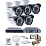 Kadraj 5 Kameralı 5mp Sony Seculensli 1080P Full Hd Ahd Güvenlik Kamerası Seti, 6 Atom Led, Gece Görüşlü, IP66 Plastik Kasa