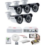 Kadraj 5 Kameralı Güvenlik Kamerası Seti - 5mp Sony Seculensli 1080P Ahd, 8 Warm Led, Colorvu Gece Renkli Görüşlü, V1