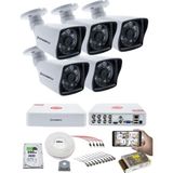 Kadraj 5 Kameralı Güvenlik Kamerası Seti - 5mp Sony Seculensli 1080P Full Hd Ahd, 6 Atom Led, Gece Görüşlü, IP66 Su Geçirmez, Güvenlik Kamerası, V1