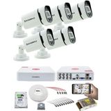 Kadraj 5 Kameralı Güvenlik Kamerası Seti - Gece Renkli 5mp Sony Seculens, 1080P Full Hd Ahd, 4 Warm Led, Colorvu - V1 - Beyaz