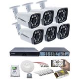 Kadraj 6 Kameralı Güvenlik Kamerası Seti 5MP Sony 1080P Full HD AHD Gece Renkli Görüş Metal Kasa