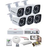 Kadraj 6 Kameralı Güvenlik Kamerası Seti - 5mp Sony Seculensli 1080P Full Hd Ahd, 8 Ultra Warm LED , Gece Renkli, colorvu Teknolojisi, Metal Kasa, V1 - Beyaz