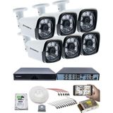 Kadraj 6 Kameralı Set 5mp Sony Seculensli 1080P Full Hd, 6 Atom Led, ahd Güvenlik Kamerası Seti, gece Görüşlü, Metal Kasa