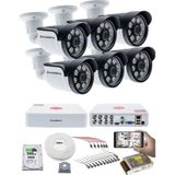 Kadraj 6'lı Kameralı Güvenlik Kamerası Seti - 5mp Sony Seculensli 1080P Ahd, 8 Warm Led, Colorvu Gece Renkli Görüş, V1