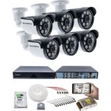Kadraj 6'lı Kameralı güvenlik Kamerası Seti - 5mp Sony Seculensli 1080P Ahd, 8 Warm Led, Colorvu Gece Renkli Görüş