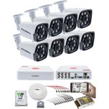 Kadraj 7'lı Güvenlik Kamerası Seti - 5mp Sony Seculensli 1080P Full Hd Ahd 8 Ultra Warm Led Gece Renkli Görüşlü Colorvu Teknolojisi Metal Alüminyum Kasa