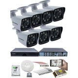 Kadraj 7'lı Güvenlik Kamerası Seti - 5mp Sony Seculensli 1080P Full Hd Ahd, 8 Ultra Warm Led, Gece Renkli , Plastik Kasa