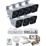 Kadraj 7'lı Güvenlik Kamerası Seti - 5mp Sony Seculensli 1080P Full Hd Ahd, 8 Ultra Warm Led, Gece Renkli , V1