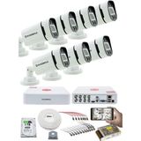 Kadraj 7'lı Kamera Seti - 5mp Sony Seculensli 1080P, 4 Warm Led,gece Renkli, Full Hd Ahd Güvenlik Kamerası Seti, Colorvu, V1