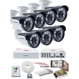 Kadraj 7'lı Kamera Seti - 5mp Sony Seculensli 1080P, 6 Atom Led, Full Hd Ahd Güvenlik Kamerası Seti, Gece Görüşlü, IP66 Plastik Kasa, V1
