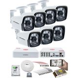 Kadraj 7'lı Kamera Seti - 5mp Sony Seculensli 1080P Full Hd, 6 Atom Led, Ahd Güvenlik Kamerası Seti, Gece Görüşlü, Metal Kasa, V1
