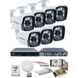 Kadraj 7'lı Kamera Seti - 5mp Sony Seculensli 1080P Full Hd, 6 Atom Led, Ahd Güvenlik Kamerası Seti, Gece Görüşlü, Metal Kasa