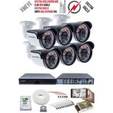 Kadraj 8 Kameralı Güvenlik Kamera Seti - Ekstra Uzun Mesafeli Güçlü, 5mp Sony Lens, 70M Dayanıklı Kablolama, 6 Atom Led, 1tb H.d.d