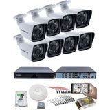 Kadraj 8 Kameralı Güvenlik Kamerası Seti - 5mp Sony Seculensli 1080P Full Hd Ahd, 6 Atom Led, Gece Görüşlü, IP66 Su Geçirmez, Plastik Kasa