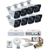 Kadraj 8 Kameralı Güvenlik Kamerası Seti - 5mp Sony Seculensli 1080P Full Hd Ahd, 6 Atom Led, Gece Görüşlü, IP66 Su Geçirmez, V1