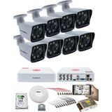 Kadraj 8 Kameralı Güvenlik Kamerası Seti - 5mp Sony Seculensli 1080P Full Hd Ahd, 8 Ultra Warm Led, Gece Renkli Görüşlü, V1
