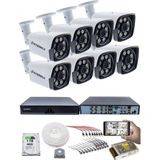 Kadraj 8'li Güvenlik Kamerası Seti - 5mp Sony Seculensli 1080P Full Hd Ahd, 8 Ultra Warm Led, Gece Görüşlü, Colorvu Teknolojisi, Metal Kasa, Yüz Tanıma