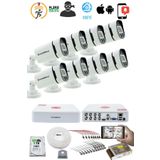 Kadraj 8'li Kamera Seti - 5MP Sony SecuLensli 1080P, 4 Warm LED, Gece Renkli, Full HD AHD Güvenlik Kamerası
