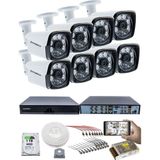 Kadraj 8'li Kamera Seti - 5mp Sony Seculensli 1080P Full Hd, 6 Atom Led, Ahd Güvenlik Kamerası Seti, Gece Görüşlü, Metal Kasa