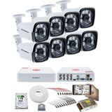 Kadraj 8'li Kamera Seti - 5mp Sony Seculensli 1080P Full Hd, 6 Atom Led, Ahd Güvenlik Kamerası Seti, Gece Görüşlü, V1