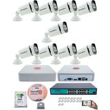Kadraj 9 Kameralı güvenlik Ip Kamera Seti - 4mp Dış Mekan Kamera, 3.6mm Lens, H.265+, Poe, Gece Renkli Görüş, 16 Kanal Nvr, 16 Port Poe Switch, 1tb HDD - Beyaz