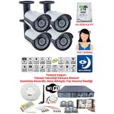 Kadraj Güvenlik Kamera Seti - 4 Kameralı - 5mp Sony Seculens, Full Hd, Gece Görüşü, Yasalara Uygun, 2tb Disk + Ses Alma