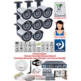 Kadraj Güvenlik Kamera Seti - 8 Kameralı - 5 Mp Sony Seculens Full Hd Gece Görüşü 3 Tb Disk + Ses Alma