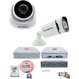 Kadraj Ip Güvenlik Kamera Seti - 1 Iç Mekan Ip Kamera, 1 Dış Mekan Ip Kamera, 320GB H.d.d, 9 Kanal Nvr, Gece Görüş, Uzaktan Izleme, Hareket Tabiki, Insan Tes - Beyaz