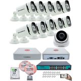 Kadraj Ip Güvenlik Kamera Seti - 1 Iç Mekan Ip Kamera, 10 dış Mekan Ip Kamera, 2tb H.d.d, 16 kanal Nvr, Gece Görüş, Uzaktan Izleme, Hareket Tabiki, Insan Tes - Beyaz