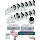 Kadraj Ip Güvenlik Kamera Seti - 1 Iç Mekan Ip Kamera, 11 dış Mekan Ip Kamera, 2tb H.d.d, 16 kanal Nvr, Gece Görüş, Uzaktan Izleme, Hareket Tabiki, Insan Tes - Beyaz