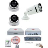 Kadraj Ip Güvenlik Kamera Seti - 1 Iç Mekan Ip Kamera, 2 dış Mekan Ip Kamera, 1tb H.d.d, 9 Kanal Nvr, Gece Görüş, Uzaktan Izleme, Hareket Tabiki, Insan Tespi