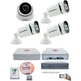 Kadraj Ip Güvenlik Kamera Seti - 1 Iç Mekan Ip Kamera, 3 dış Mekan Ip Kamera, 1tb H.d.d, 9 Kanal Nvr, Gece Görüş, Uzaktan Izleme, Hareket Tabiki, Insan Tespi