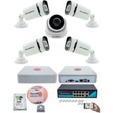 Kadraj Ip Güvenlik Kamera Seti - 1 Iç Mekan Ip Kamera, 4 dış Mekan Ip Kamera, 1tb H.d.d, 9 Kanal Nvr, Gece Görüş, Uzaktan Izleme, Hareket Tabiki, Insan Tespi