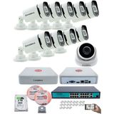 Kadraj Ip Güvenlik Kamera Seti - 1 Iç Mekan Ip Kamera, 9 dış Mekan Ip Kamera, 2tb H.d.d, 16 kanal Nvr, Gece Görüş, Uzaktan Izleme, Hareket Tabiki, Insan Tesp - Beyaz