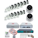 Kadraj Ip Güvenlik Kamera Seti - 2 iç Mekan Ip Kamera, 11 dış Mekan Ip Kamera, 2tb H.d.d, 16 kanal Nvr, Gece Görüş, Uzaktan Izleme, Hareket Tabiki, Insan Tes - Beyaz