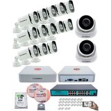 Kadraj Ip Güvenlik Kamera Seti - 2 iç Mekan Ip Kamera, 13 dış Mekan Ip Kamera, 2tb H.d.d, 16 kanal Nvr, Gece Görüş, Uzaktan Izleme, Hareket Tabiki, Insan Tes - Beyaz