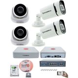 Kadraj Ip Güvenlik Kamera Seti - 2 iç Mekan Ip Kamera, 2 dış Mekan Ip Kamera, 1tb H.d.d, 9 Kanal Nvr, Gece Görüş, Uzaktan Izleme, Hareket Tabiki, Insan Tespi