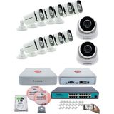 Kadraj Ip Güvenlik Kamera Seti - 2 iç Mekan Ip Kamera, 9 dış Mekan Ip Kamera, 2tb H.d.d, 16 kanal Nvr, Gece Görüş, Uzaktan Izleme, Hareket Tabiki, Insan Tesp - Beyaz