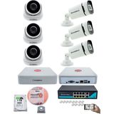 Kadraj Ip Güvenlik Kamera Seti - 3 İç Mekan Ip Kamera 3 Dış Mekan Ip Kamera 1 Tb H.d.d 9 Kanal Nvr Gece Görüş Uzaktan İzleme Hareket Tabiki İnsan Tespi