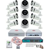 Kadraj Ip Güvenlik Kamera Seti - 3 iç Mekan Ip Kamera, 8 Dış Mekan Ip Kamera, 2tb H.d.d, 16 kanal Nvr, Gece Görüş, Uzaktan Izleme, Hareket Tabiki, Insan Tesp - Beyaz