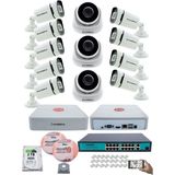 Kadraj Ip Güvenlik Kamera Seti - 3 iç Mekan Ip Kamera, 9 Dış Mekan Ip Kamera, 2tb H.d.d, 16 kanal Nvr, Gece Görüş, Uzaktan Izleme, Hareket Tabiki, Insan Tesp - Beyaz