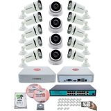 Kadraj Ip Güvenlik Kamera Seti - 4 iç Mekan Ip Kamera, 10 Dış Mekan Ip Kamera, 2tb H.d.d, 16 kanal Nvr, Gece Görüş, Uzaktan Izleme, Hareket Tabiki, Insan Tes - Beyaz