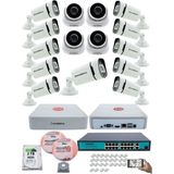 Kadraj Ip Güvenlik Kamera Seti - 4 iç Mekan Ip Kamera, 11 Dış Mekan Ip Kamera, 2tb H.d.d, 16 kanal Nvr, Gece Görüş, Uzaktan Izleme, Hareket Tabiki, Insan Tes - Beyaz